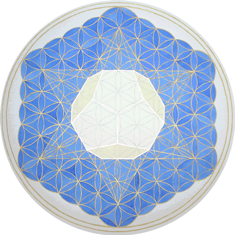 Dodekaeder: weiss auf blau, 50 cm, 2010